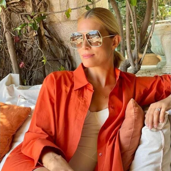 MaxMara ELSA MM0006 08A Geometric Sunglasses - Ruthenium/Smoke - Picture 14 of 14